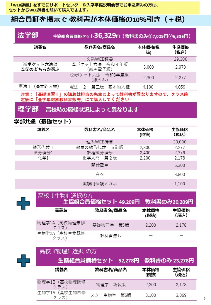 教科書・教材・WEB辞書｜受験生・新入生応援サイト｜熊本大学生活協同組合