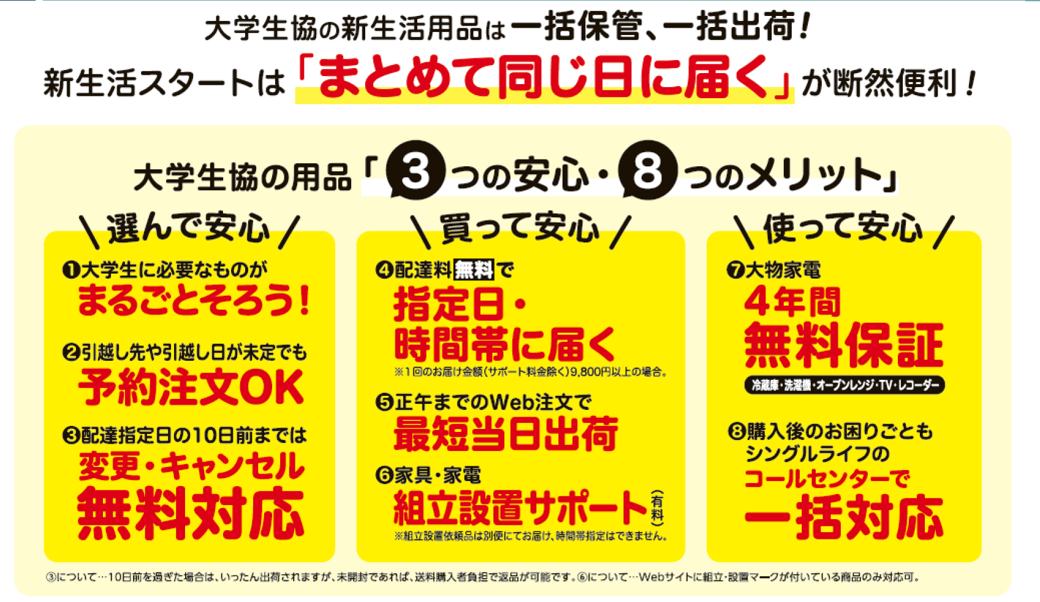 家具・家電・自転車を購入する｜受験生・新入生応援サイト｜熊本大学生活協同組合